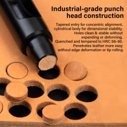 WUTA 5-15Pcs Basic Black Anti-rust Leather Hollow Punch Set Round Hole Puncher DIY Craft Working Tools Kit for Belt, Watch Strap