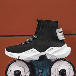 Light Men Sneakers High Top Sock Shoes Breathable Sports Walking Shoes Thick Bottom Men Casual Shoes Large Size 39-46
