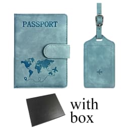 Custom Name Passport Holder Luggage Tag Gift Box Fashion DIY Travel Accessories Dropship Wholesale Engrave Logo Travel Wallet