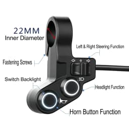 Torvian 7/8 inch Handlebar Motorcycle Switch Horn Turn Signals On/Off Horn Light Button Bike Motorcycle Scooter Switch