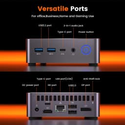PELADN WO7 Mini PC AMD Ryzen 7 7735U (8C/16T, up to 4.75Ghz) 16GB DDR5+1TB SSD WiFi6 BT5.2 Quadruple-Display Mini Computer