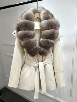 Janveny Luxury Women's Winter Down Jacket 2026 New Large Natural Real Fox Fur Cuff 90% White Duck Down Coat Female Feather Parka