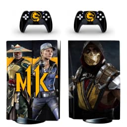 Game Mortal Kombat PS5 Disc Skin Sticker Decal Cover for Console and 2 Controllers PS5 Disk Skin Sticker Vinyl