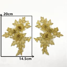 3D 1 Pair For Sale Craft Supplies Trim Wedding Dress Decoration Sewing On Lace Embroidered Fabric Needlework Applique