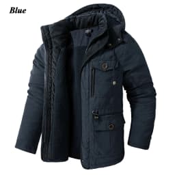 Winter Thick Warm Jacket Men Casual Thick Hooded Windproof Parka Solid Color Plus Size Multi Pocket Men Jacket USA SIZE S-2Xl