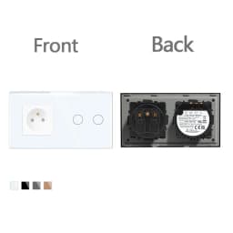 TAWOIA French Polish Power Socket Touch Switch Glass Panel USB Double Outlet Triple Wall Sockets Button Switch Fits E-type Plugs