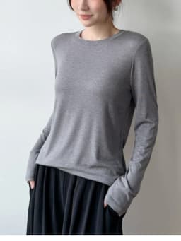 Women's Acetate Soft Long Sleeve T-shirt Spring Autumn Round Neck Thin Basic High Elasticity Tops