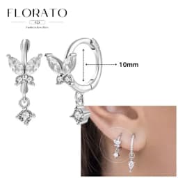 FLORATO 925 Sterling Silver Earrings Chain Tassel Pendant Earrings Zircon Silver Earrings for Women Trend Luxury Wedding Jewelry