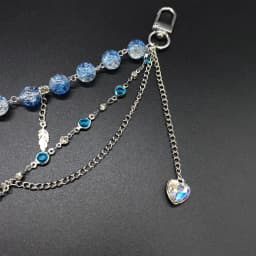 Sparkling Itabag Decor Chain Crystal Beads Heart Rhinestone Charm DIY Handmade Ornament for Bag Trouser Waist Chain Decoration