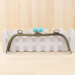 1PCS 26cm Antique Bronze M Shape Embossed Candy Bead Big Metal Purse Frame Bag Kiss Clasp Handle DIY Accessories