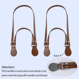 1 Pair of Multifunctional Hand Stitched Sewn Leather Bag Straps Handles Replacements for Single Shoulder Held Bags Accessories
