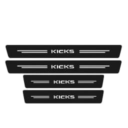 4Pcs Carbon Fiber Car Door Sill Protector Welcome Pedal Decoration Leather Stickers for Nissan Kicks P15 Auto Accessories