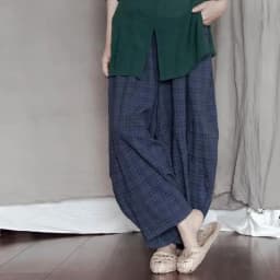 Johnature Casual All-match Full Length Wide Leg Pants 2026 Summer New Cotton Linen Elastic Mid Waist Patchwork Plaid Women Pants