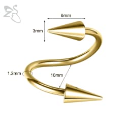 ZS 1 PC 16G Stainless Steel Twisted Nose Ring For Men Women Cone Spike Spiral Helix Cartilage Rings Lip Eyebrow Piercing Jewelry
