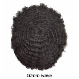 Water Curly Human Hair Wig for Men Thin Skin Male Toupee Human Hair Full PU 0.14cm Man's Wigs Capillary With Knots Natural Color