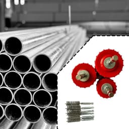 1 Set Copper Pipe Cleaner Set For Power Drill, Tube Cleaning Brush, Cleans Copper Pipes Tubes And Fittings For Soldering