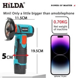 HILDA 12v Mini Angle Grinder 3 inch Cordless Power Tool For Cutting Diamond Polishing And Grinding Rechargeable Angle Grinder