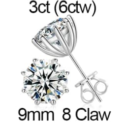 Round Moissanite Diamond Ear Studs Earring Pass Diamond Test Moissanite Stud Earrings For Women Man Sterling Silver Jewelry Gift
