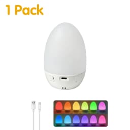 Egg Shape Baby Night Light for Breastfeeding Kids Gift 3 Color Temperatures 12 RGB Colors Skin Feel Touch Room Ambient Lighting