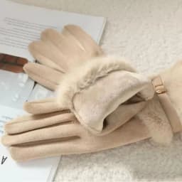 Winter Women Keep Warm Plus Velvet Touch Screen Thicken Plush Wrist Suede Gloves Fashion Personality Elegant Drive Cycling