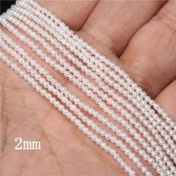 Wholesale 2mm/2.5mm Small Shell Beads Round White Imitation Seed Pearl Bead For Jewelry Making DIY Bracelet Necklace Rings 14"