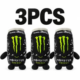 Black White m-o-n-s-t-e-r Energy Can Shaped Plush Toy Zero Sugar Theme Soft Stuffed Doll Desktop Decor Holiday Gift