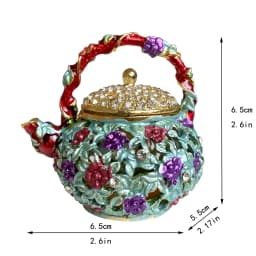 12 Styles Jewelry Trinket Box Hinged Metal Enameled Figurines Hand Painted Storage Case Wedding Ring Holder Home Dresser Decor