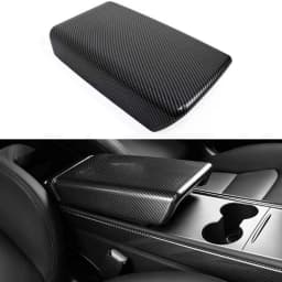 for Tesla Model Y 3 2023 ABS Carbon Fiber Center Console Wrap Cover Kit Dashboard Armrest Door Side Trim Sticker Accessories