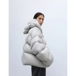 Stylish Silhouette~90% White Goose down Hooded down Jacket for Women, Curved Sleeve Puffer Coat, Thickened Outerwear, Winter 2025 New Model