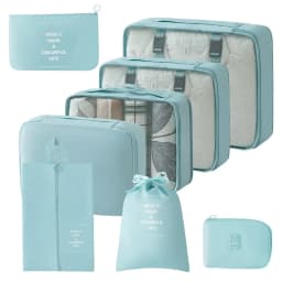 8Pcs Travel Organizer Set Portable Folding Suitcase Packing Cubes for Clothes Shoes Tidy Pouch Luggage Storage Bags
