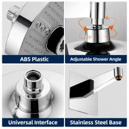 Adjustable Rainfall Shower Head 5 Modes Big Panel High-pressure Large Flow Top Spray 175mm Ceiling Mounted Supercharge Shower