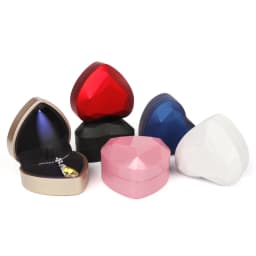 1Pc LED Jewelry Ring Box Luxury Velvet Rubber Necklace Pendant Gift Display Box With Light For Proposal Engagement Wedding Case