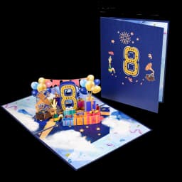 Anniversary Card, Pop Up 1st 18th 21th Birthday Card, Anniversary Number Greeting Cards for Wedding Wife Husband Girlfriend
