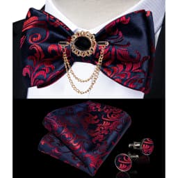 Exqusite Men's Self-tie Bowties Wedding Neck Ties For Man Accessories Cufflinks Hanky Brooch Set Red Black Yellow Blue Bowtie