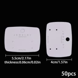 50pcs White Earrings Packing Cards Display Card for DIY Jewelry Earring Studs Retail Price Tag Earring Post Holder