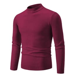 Autumn Men's Half Turtleneck Sweater Solid Color Basic Style Casual Fashion Knitwear Slim Fit High Elastic Male Warm Pullovers
