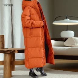 2026 Winter Solid Plus Size Hooded Long Coat Women Elegant Pocket Long Sleeve Jacket Lady Loose Large Zipper Thick Warm Outwear