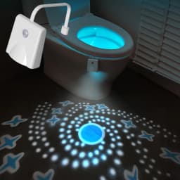 LED Night Light, USB-Charging Bathroom Light with Starry Sky Projection and Smart Sensor, Featuring 16 Color Options