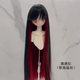 New 1/3 1/4 1/6 Doll Wig Dual Color Long Hair with Bangs Sweet Cool Soft High Temperature Silk False Hair Doll Accessories