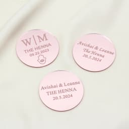 20/50/60/80/100Pcs Personalized Henna Party Round Tags Engraved Baptism Baby Name Wedding Circle Tags For Henna Day Custom Gift