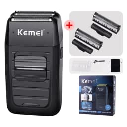 Kemei Rechargeable Cordless Shaver for Men Twin Blade Reciprocating Beard Razor Face Care Multifunction Strong Trimmer KM-1102