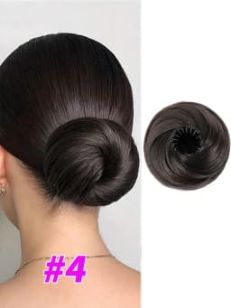 Adjustable Synthetic Bun Ponytail Wig For Women Magic Bird's Nest Shaped Hair Bun With Circle Elastic Clips Straight Donut Updo