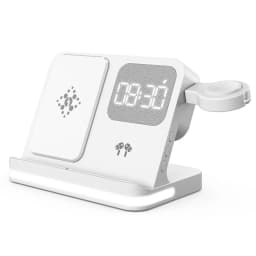 4 in 1 Wireless Charger Alarm Clock Stand For Samsung S26 S25 Galaxy Watch 8 7 6 5 Active 2 Buds4 Pro 3/2 Fast Charging Station