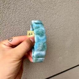 2026 AAA Grade Natural Larimar/Copper Pectolite Bead 10x14mm Bracelet Dominicana Genuine Larimar Gemstone Bangle Woman Wholesale