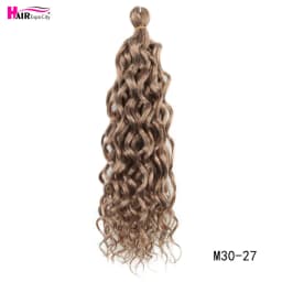 18-24 Inch Ocean Wave Crochet Braid Hair Hawaii Afro Curls Natural Synthetic Braiding Hair Extensions Pink 613 Hair Expo City