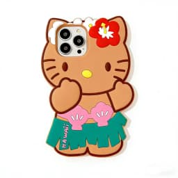 Sanrio 3D Cartoon Hello Kitty Bow Phone Case For iPhone 17 16 15 14 13 12 Pro Max 11 Anti Fall So Cute Y2K Soft Silicone Cover