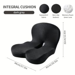 Solvath Ergonomic Seat Cushion with Backrest Soft Supportive Washable Office Chair Pad for Hip Waist Comfort Ideal for Long Sitt