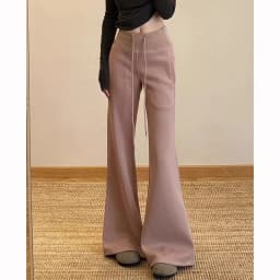 Lady High Waist Solid Thin Flared Pants Classic Fashion Girls Straight Leg Sweatpants Women Korean Comfortable Trousers