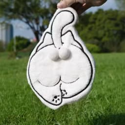 Hot Cute Cat Corgi Egg Butt Hand Towel Coral Fleece Velvet Absorbent Hanging Towel Quick-drying Thickened Handkerchief Washcloth