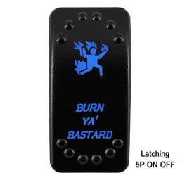 Waterproof Rocker Switch with Blue LED | 12V/24V Latching & Momentary (SPST/ DPDT) | for Marine, UTV, ATV, RZR, Automotive